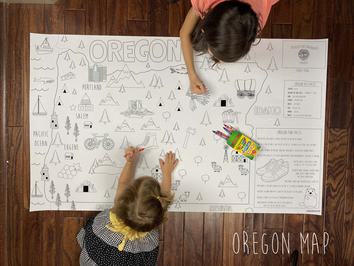 Oregon giant 30x50 state coloring map