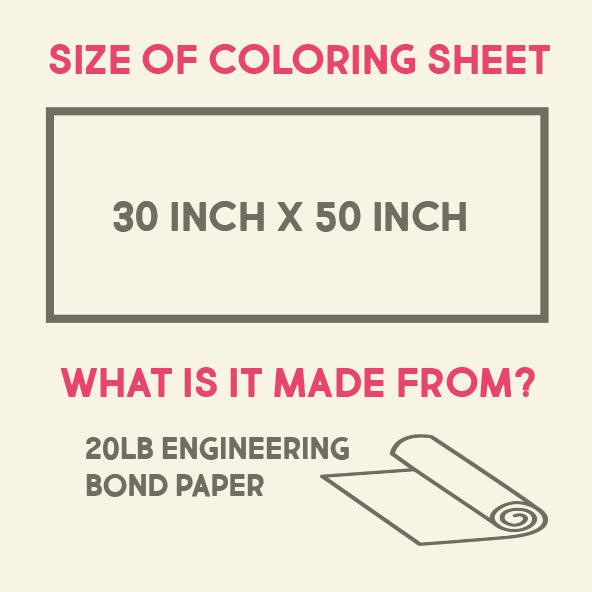 size of huge coloring sheet