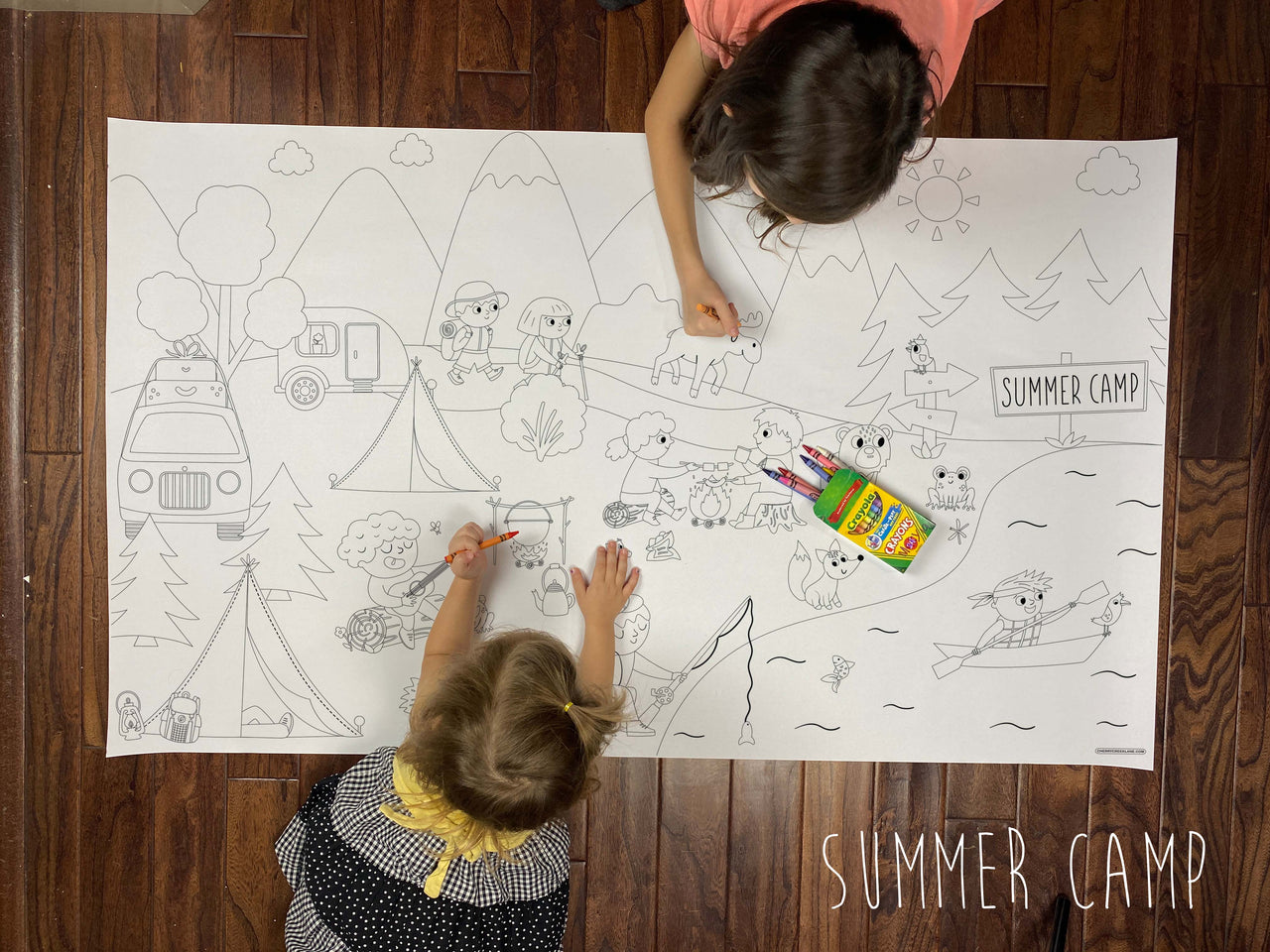 SUMMER BUNDLE - Summer Camp, At The Lake, & Summer Gnome Table Size Coloring Sheets