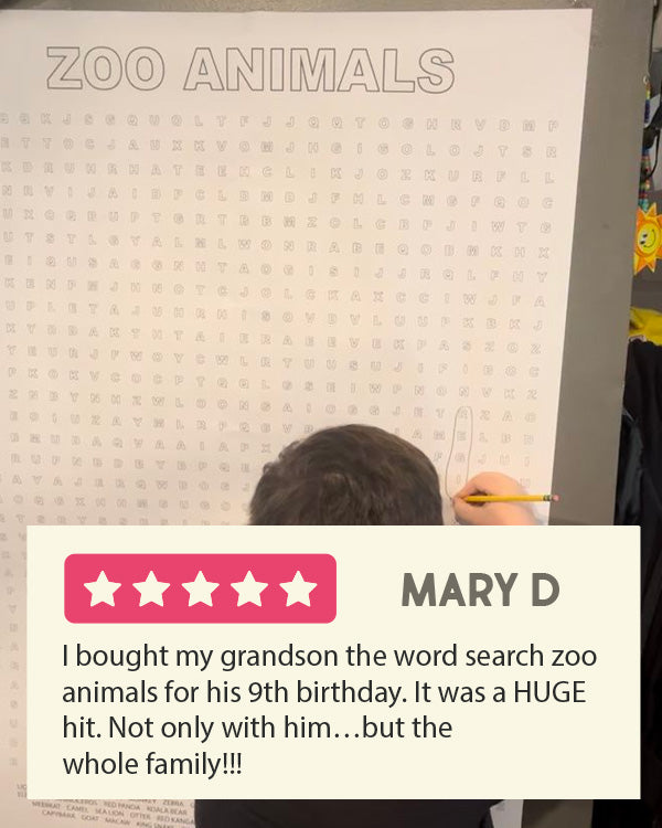 zoo animals word search testimonial