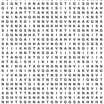 Close-up of The Impossible Thanksgiving word search grid