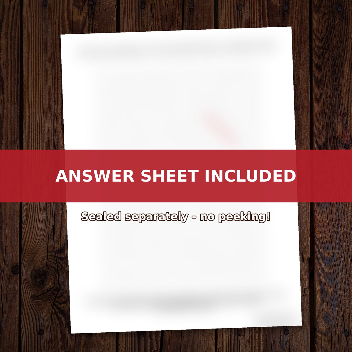 The Impossible Thanksgiving answer sheet included, sealed separately