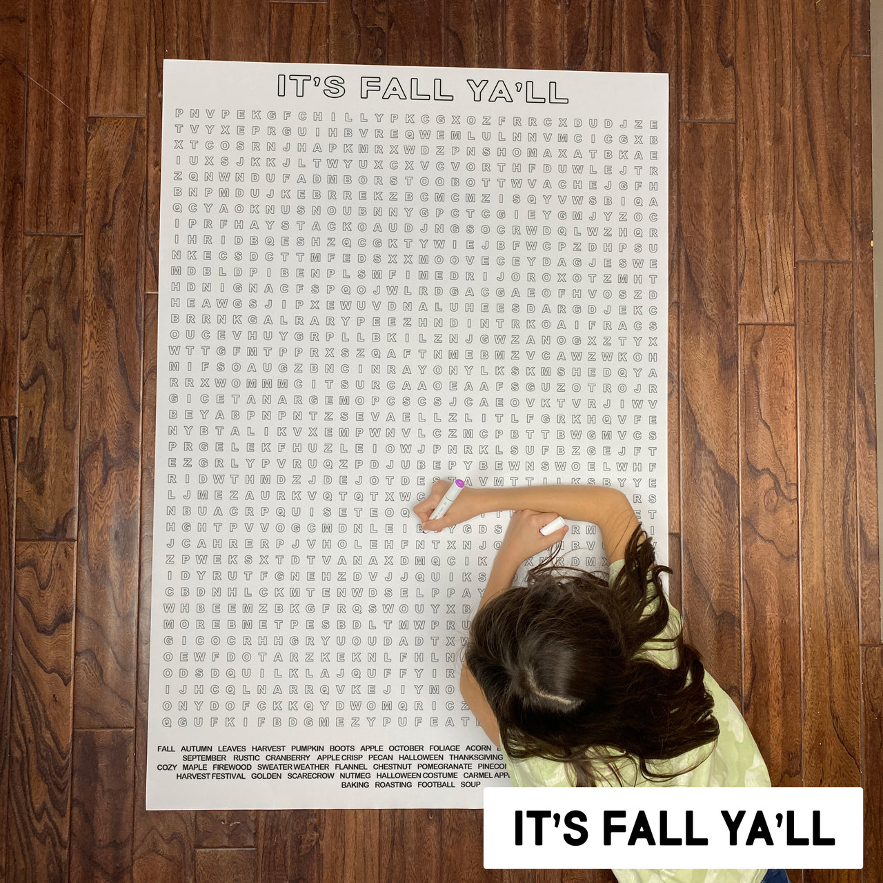 It's Fall Ya'll Giant Word Search Puzzle