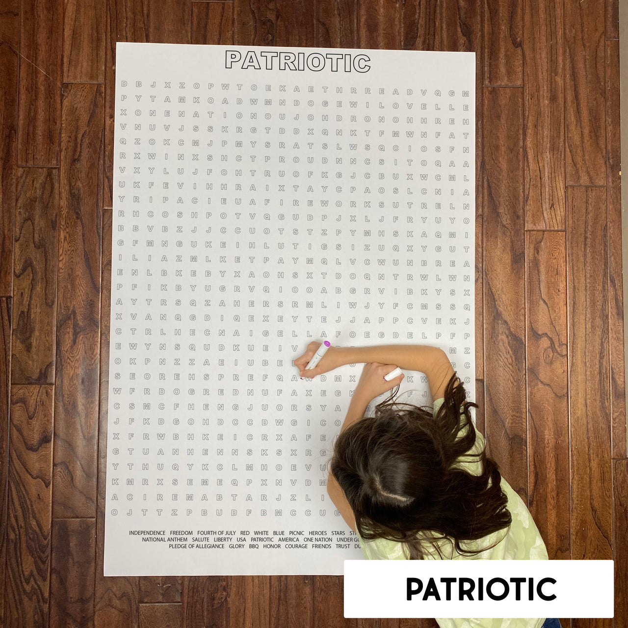 Patriotic Giant Word Search Puzzle