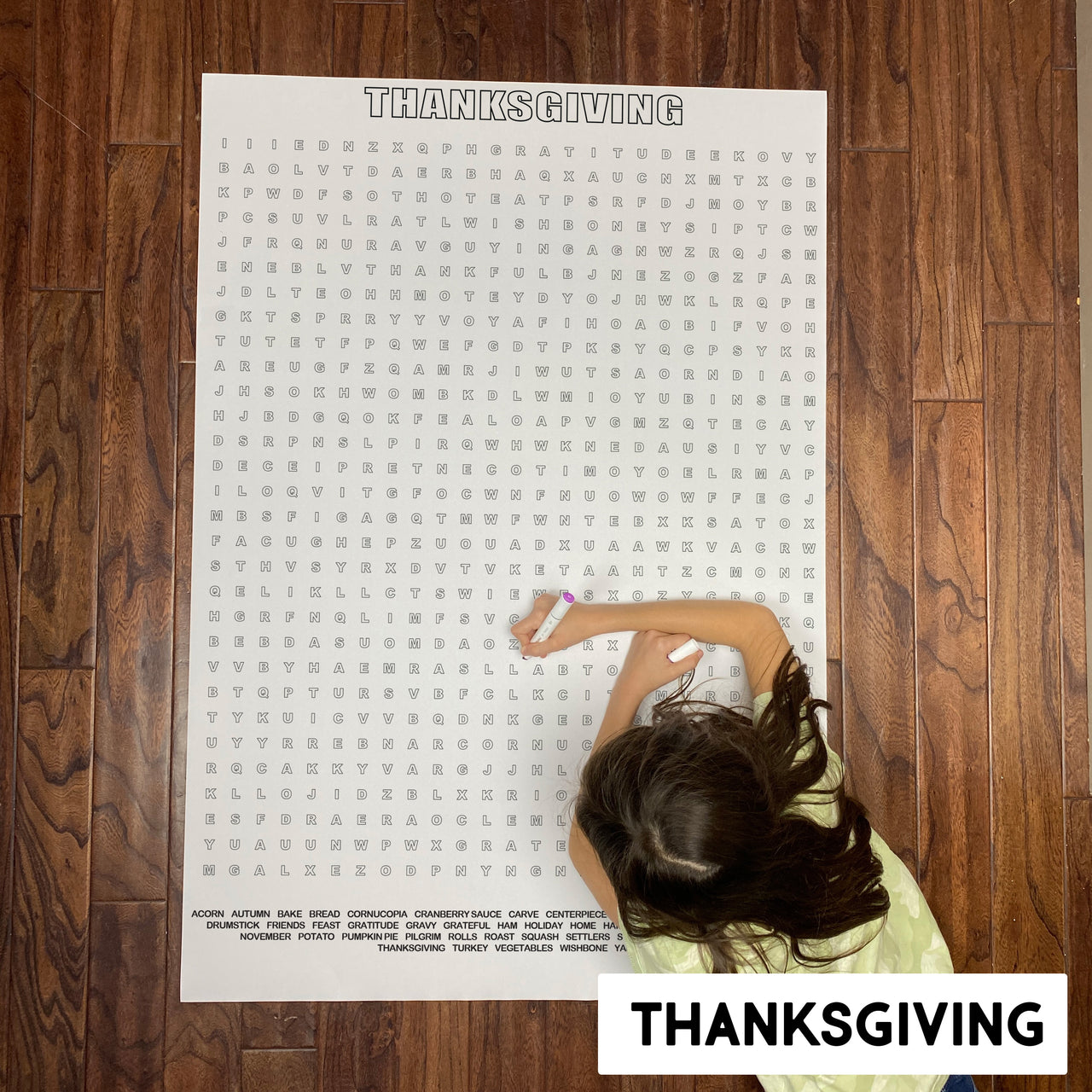 Thanksgiving Giant Word Search Puzzle