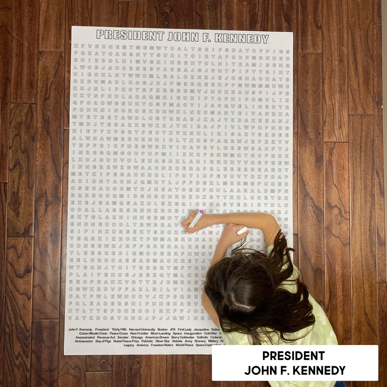 President John F. Kennedy Giant Word Search Puzzle