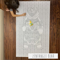 Thumbnail for Zentangle Bear Table Size Coloring Sheet