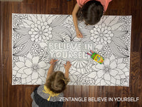 Thumbnail for Zentangle Believe In Yourself Table Size Coloring Sheet