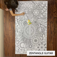 Thumbnail for Zentangle Guitar Table Size Coloring Sheet