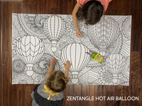 Thumbnail for Zentangle Hot Air Balloon Table Size Coloring Sheet