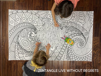 Thumbnail for Zentangle Live Without Regrets Table Size Coloring Sheet