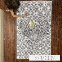 Thumbnail for Zentangle Owl Table Size Coloring Sheet