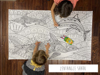 Thumbnail for Zentangle Shark Table Size Coloring Sheet