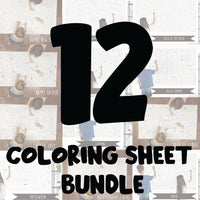 Thumbnail for Year of Coloring bundle cover: 12 giant coloring sheets