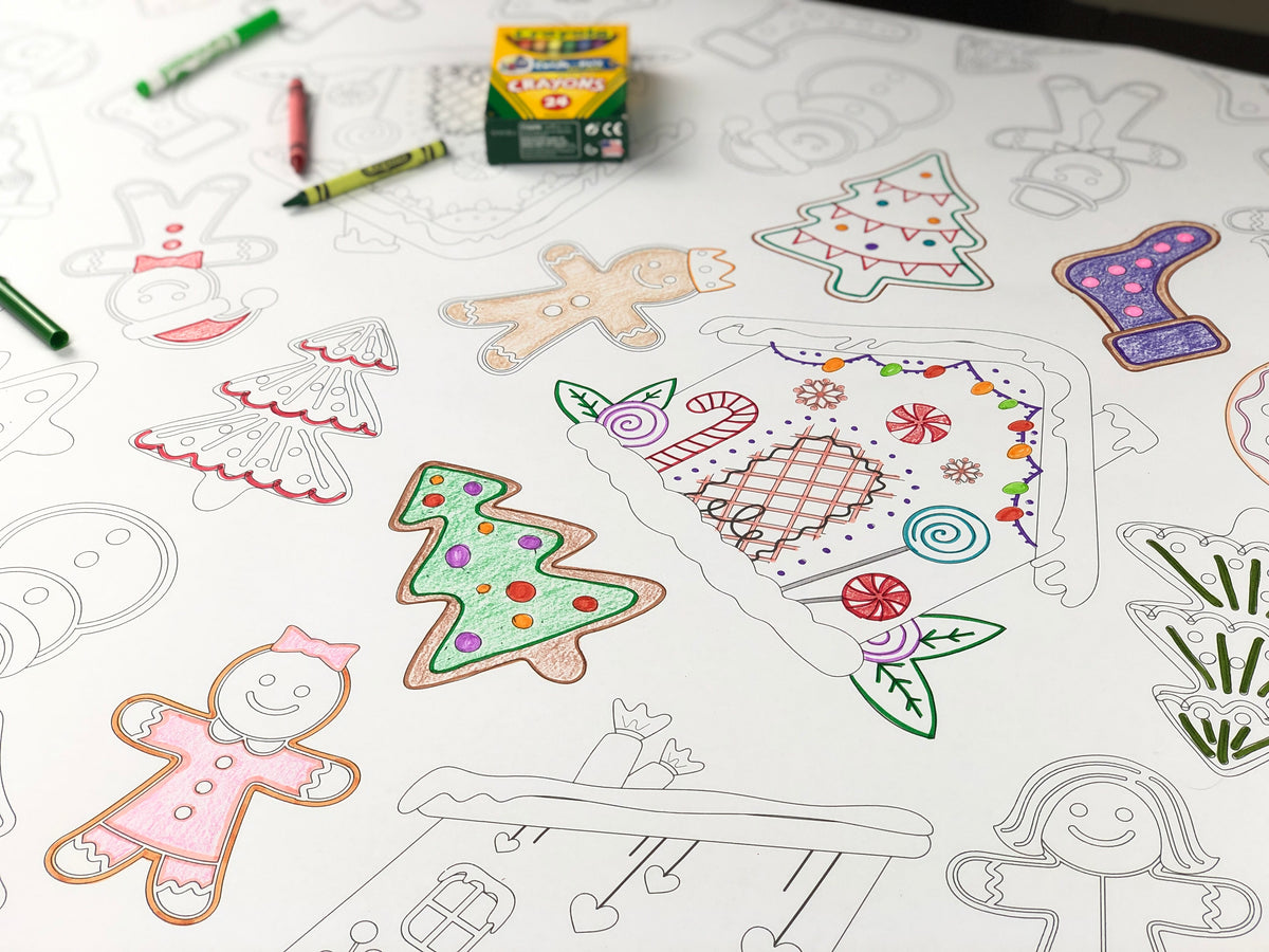 Gingerbread giant table size coloring sheet