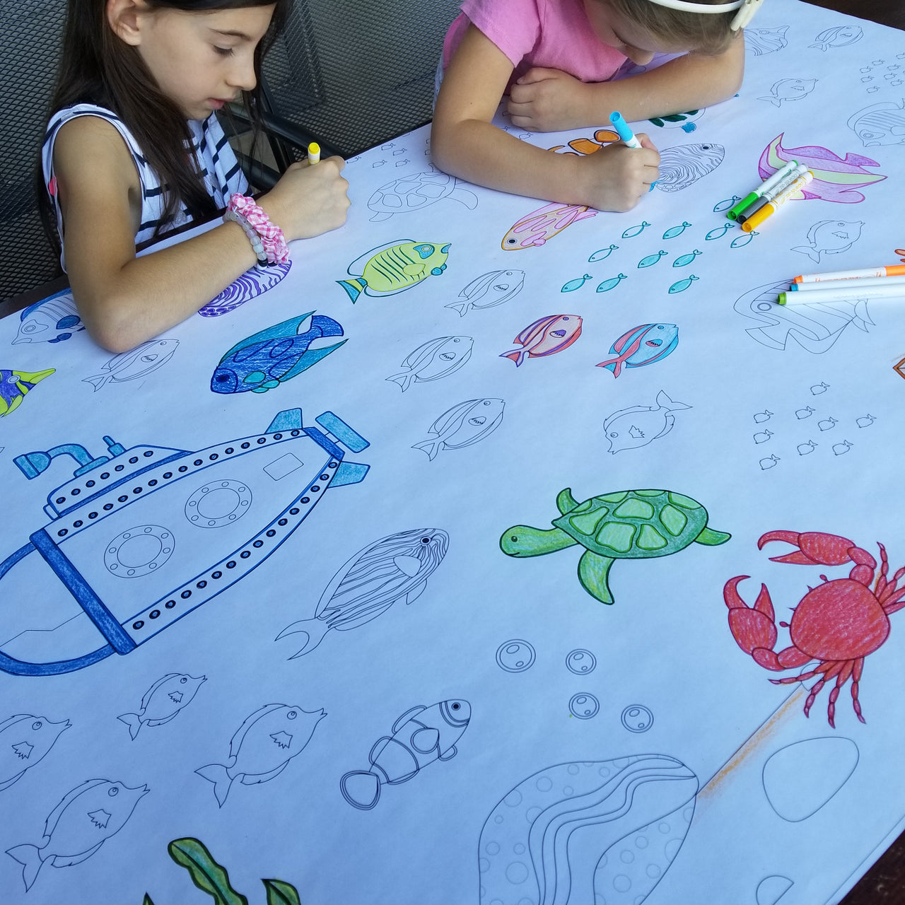 Under the Sea Table Top Coloring Banner