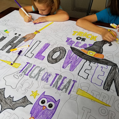 Happy Halloween giant table size coloring sheet