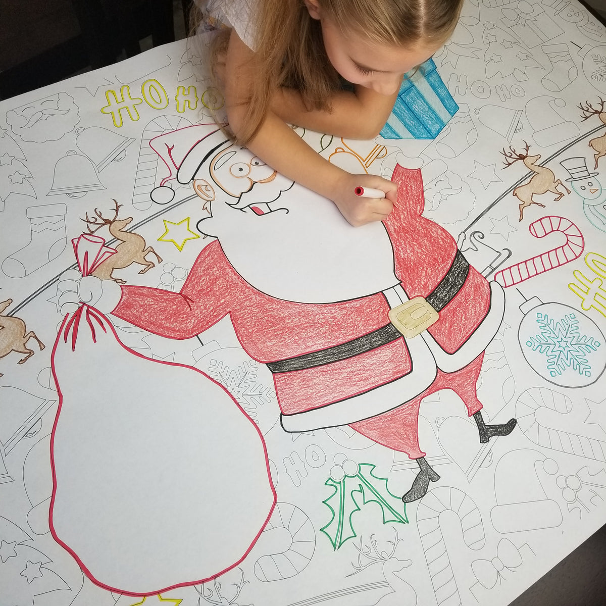 Santa giant table size coloring sheet