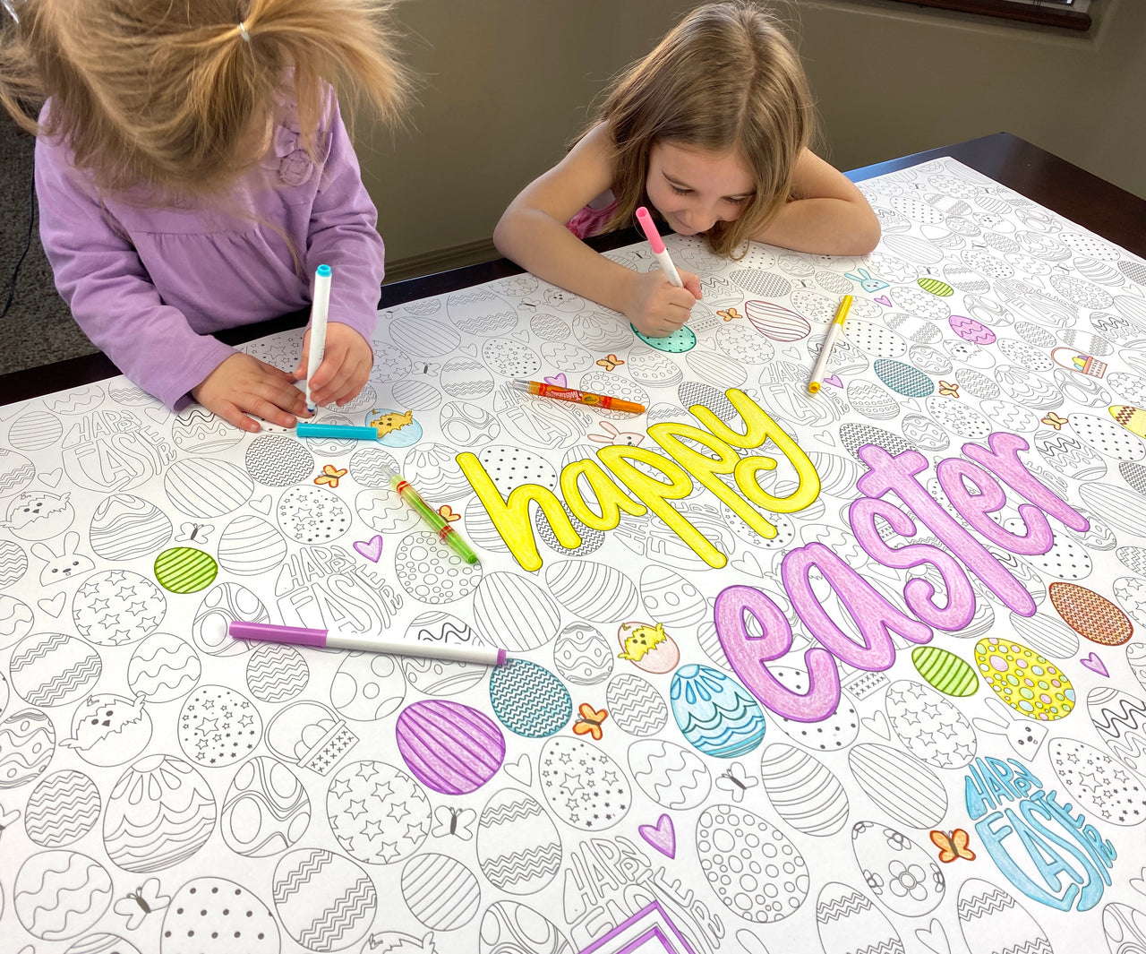 Happy Easter Table Size Coloring Sheet