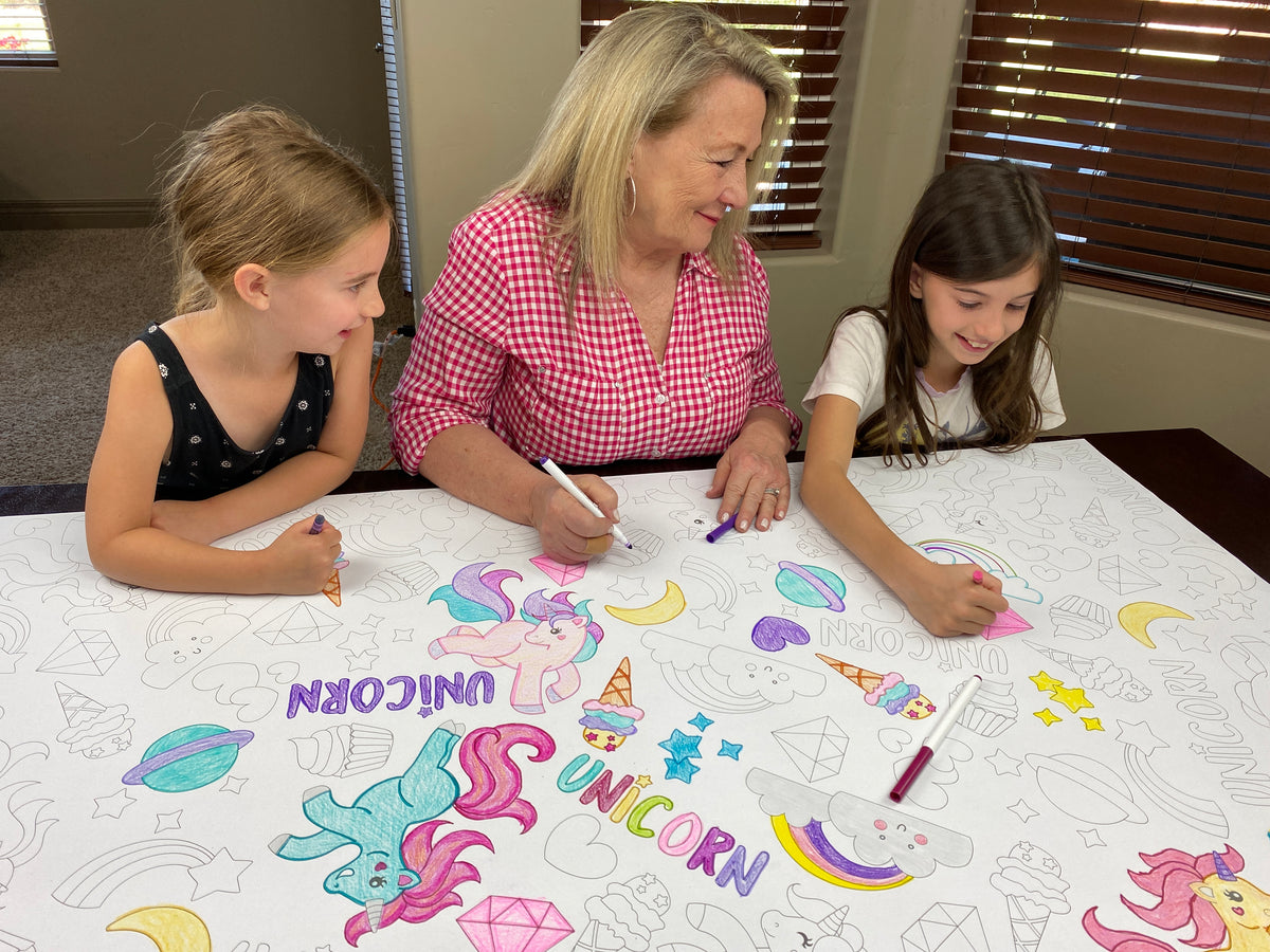 Unicorn giant table size coloring sheet, photo 3
