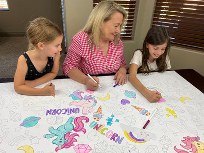 Unicorn giant table size coloring sheet, photo 3