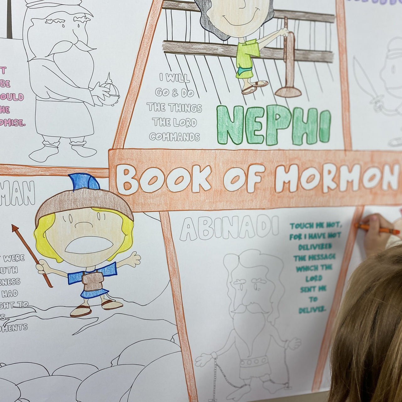 Book Of Mormon Heroes Table Top Coloring Banner