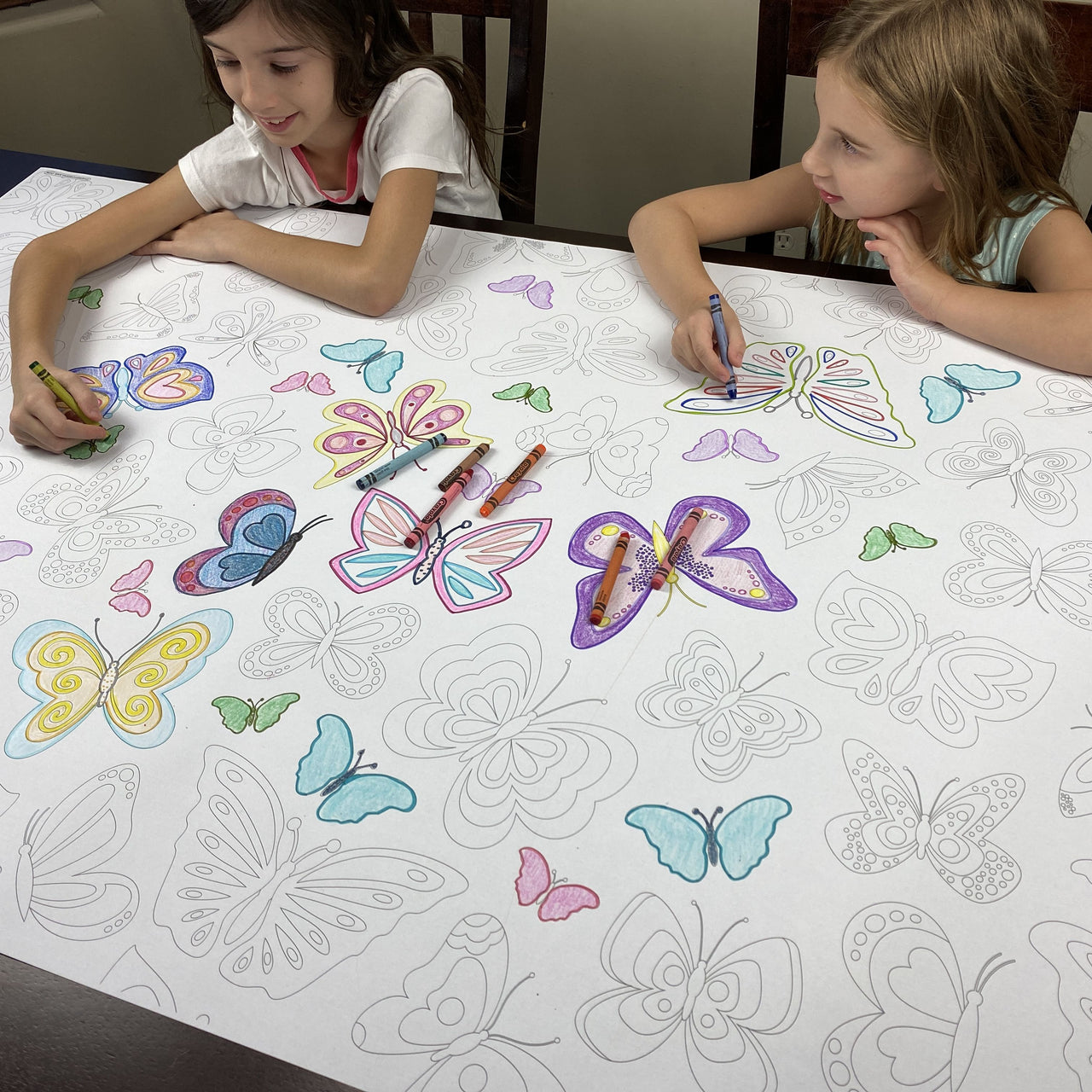 Butterfly Table Size Coloring Sheet