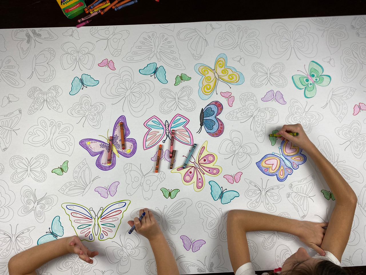 Butterfly Table Top Coloring Banner