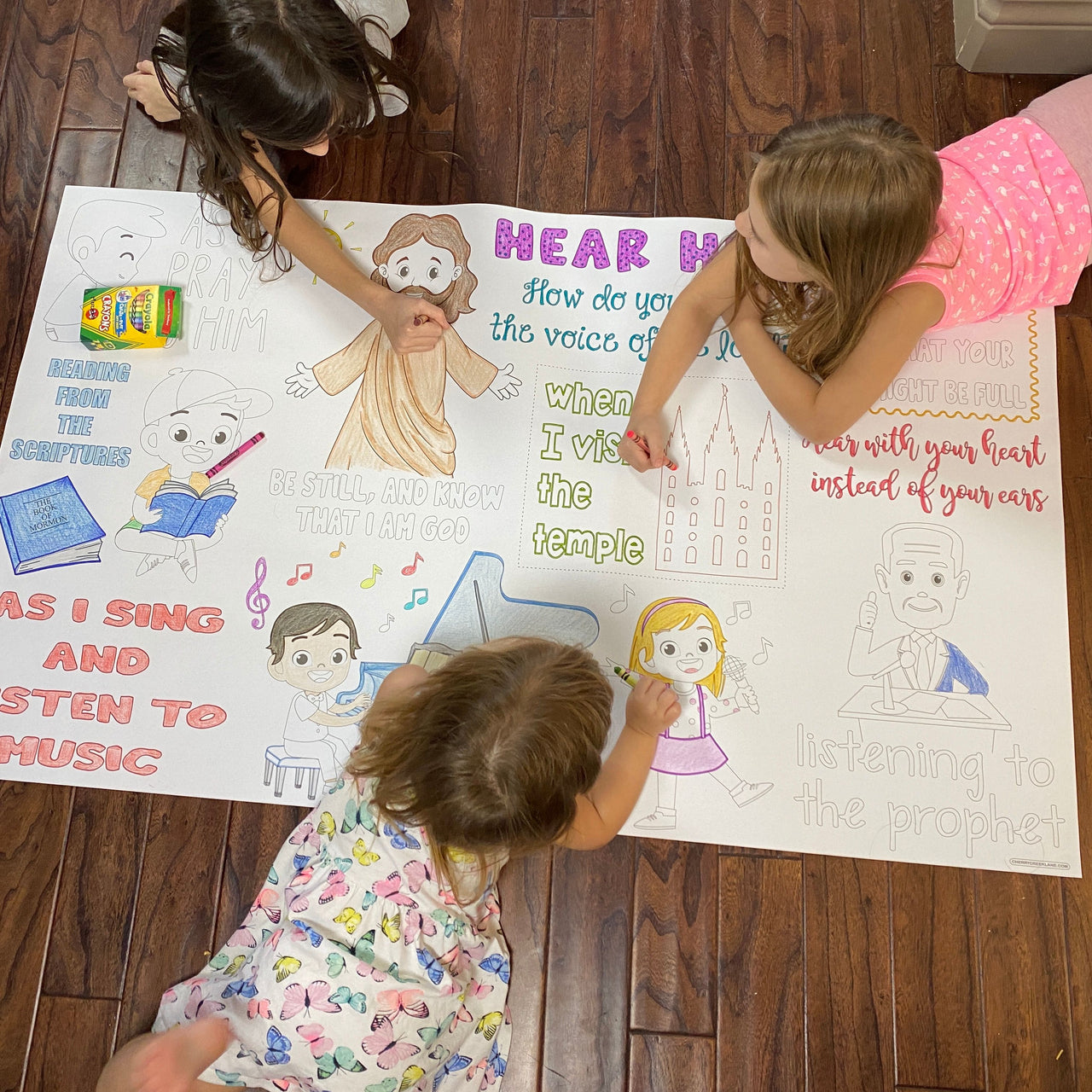 Hear Him Table Top Coloring Banner
