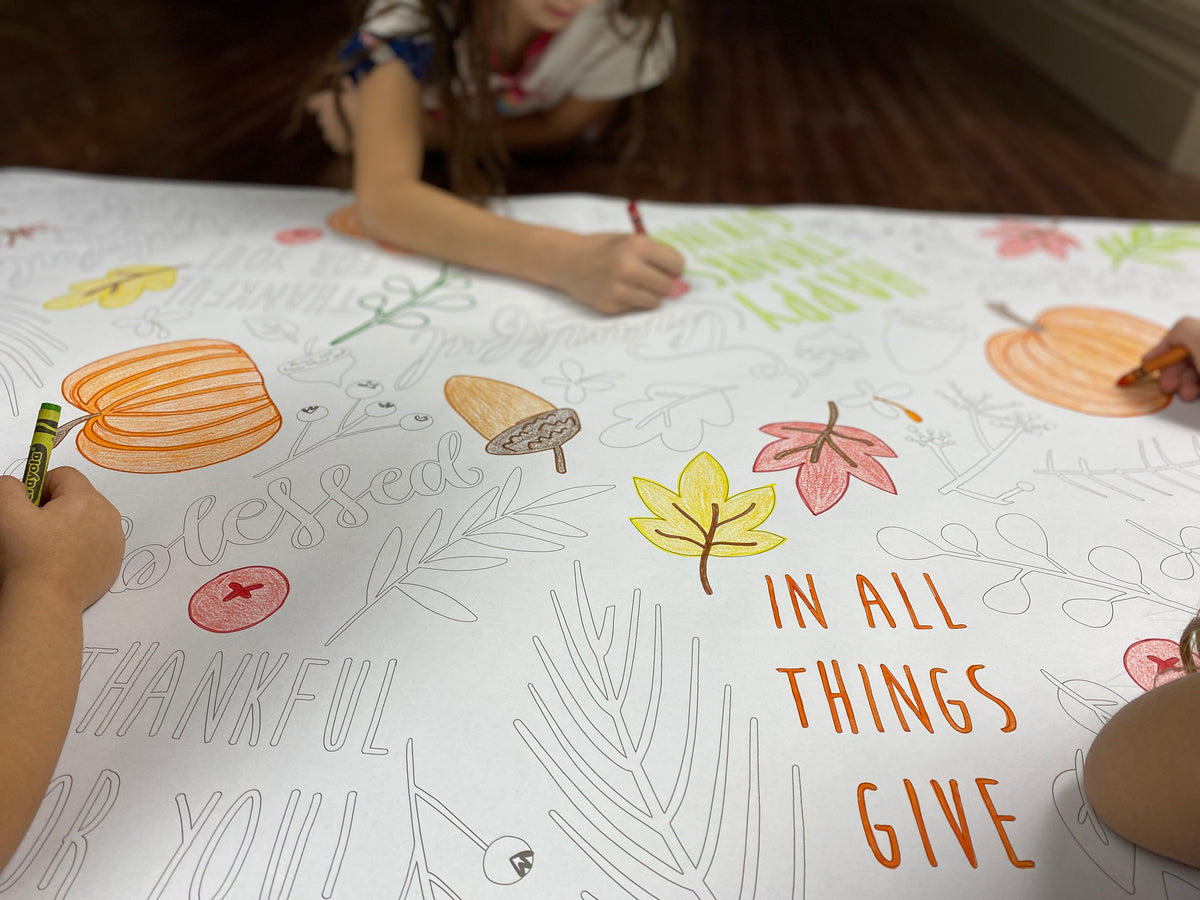 In All Things Give Thanks giant table size coloring sheet, photo 2