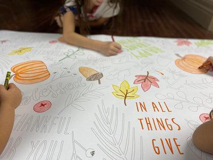 In All Things Give Thanks giant table size coloring sheet, photo 2