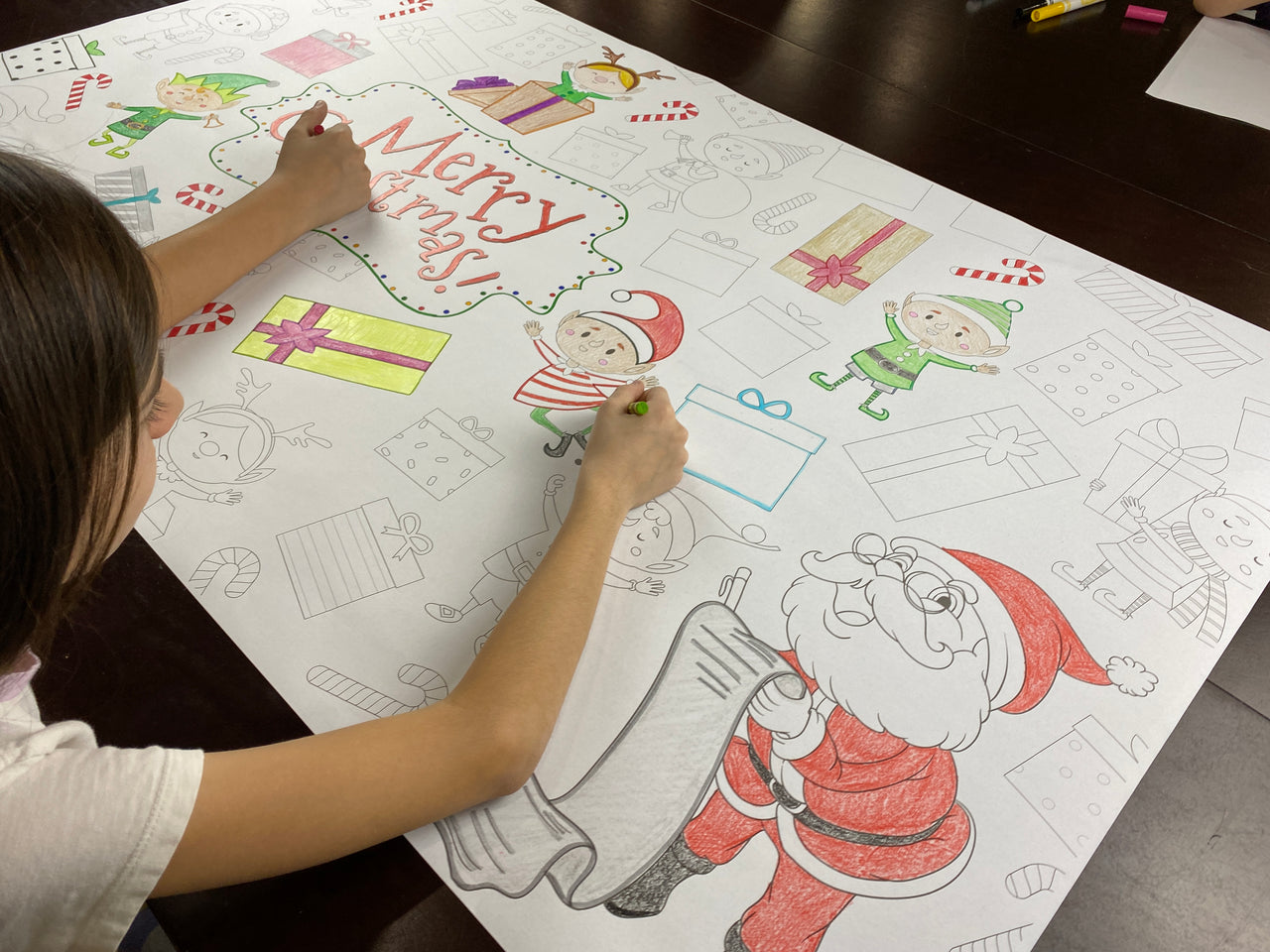 Elves Table Top Coloring Banner