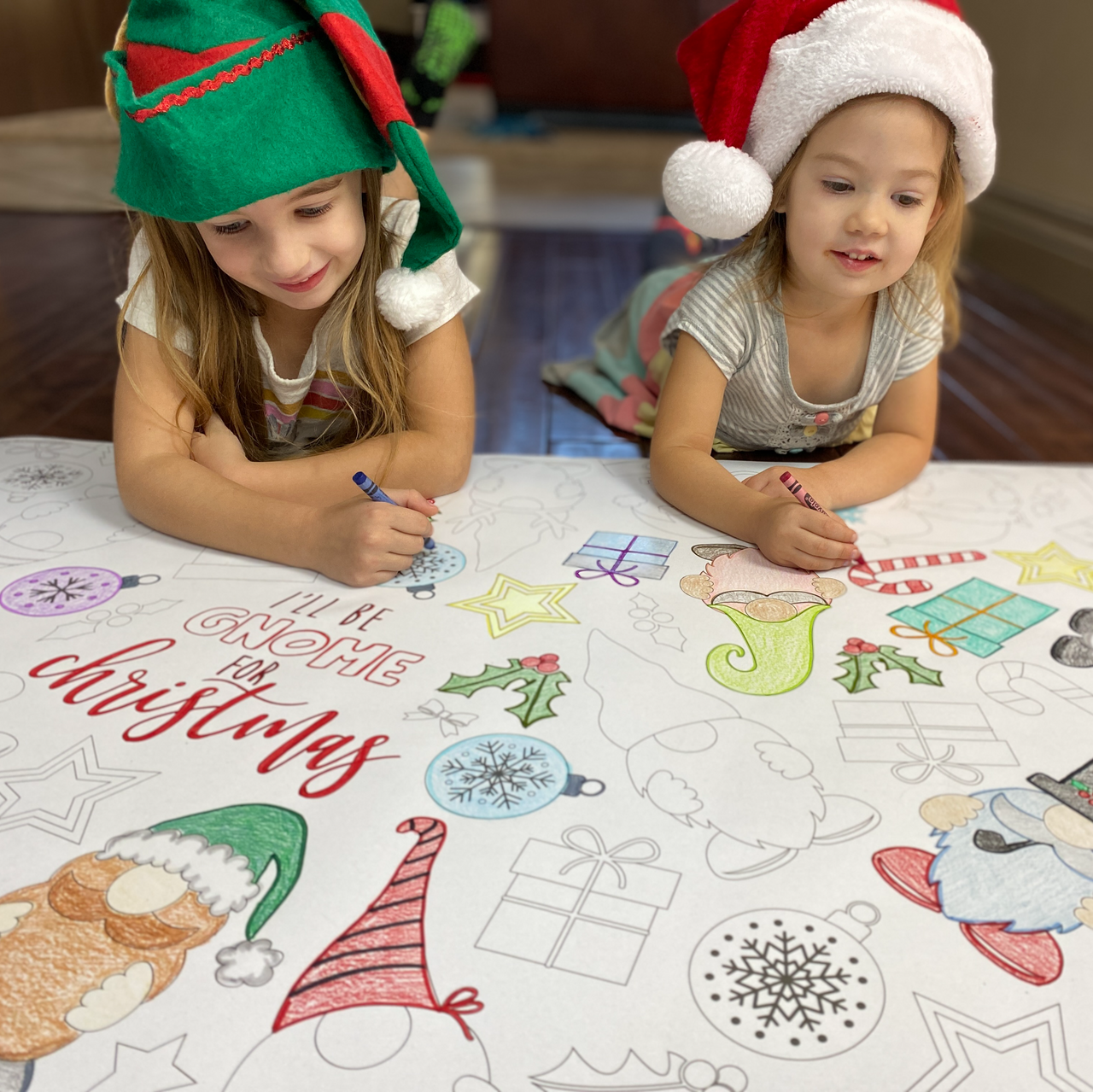 Gnome Christmas Table Top Coloring Banner