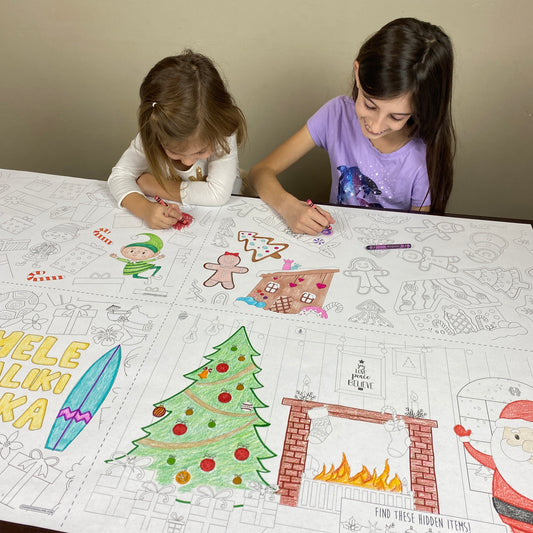 4UP Christmas coloring sheet, four mini sheets on one