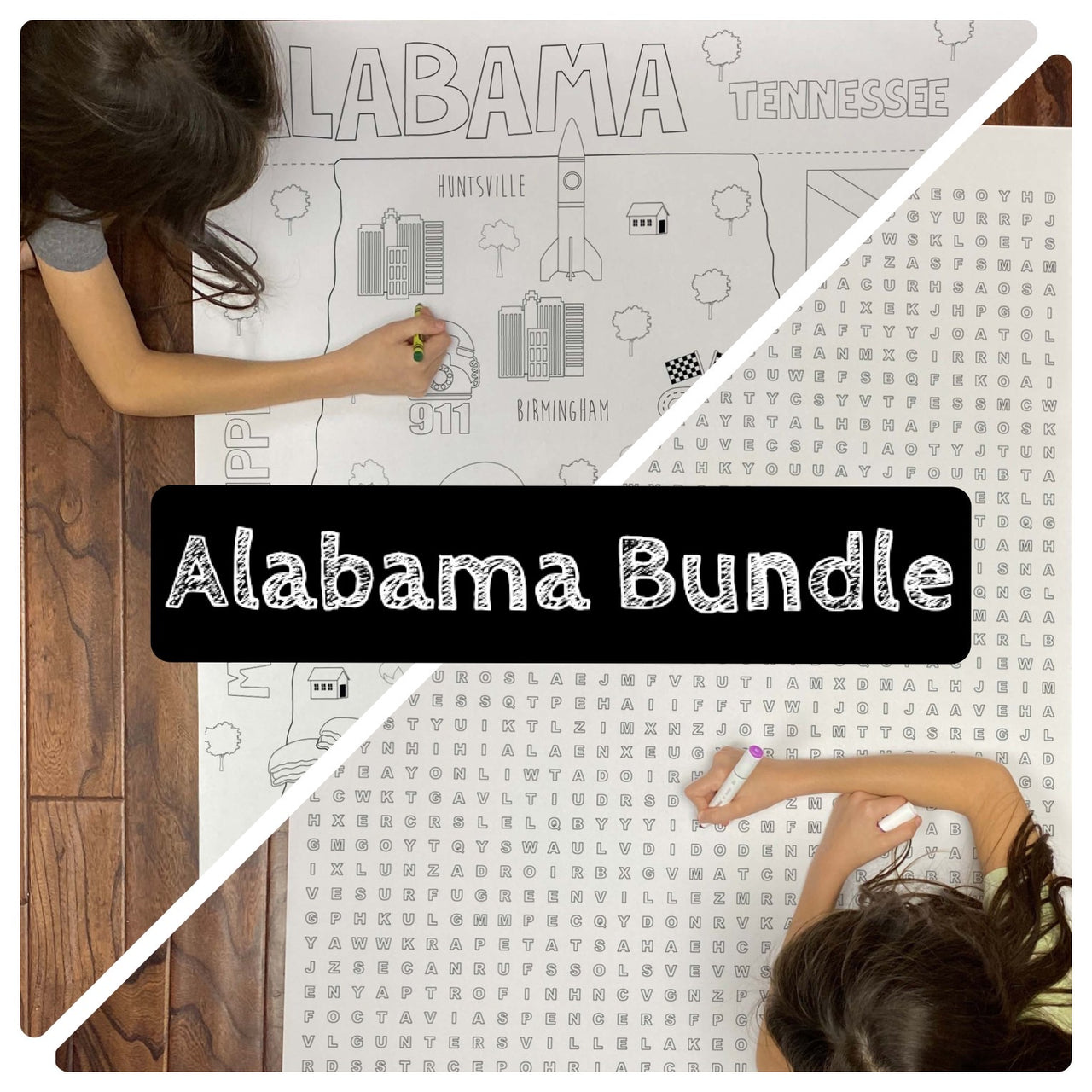 Alabama State BUNDLE Coloring and Word Search