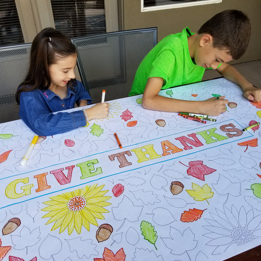 Give Thanks giant table size coloring sheet