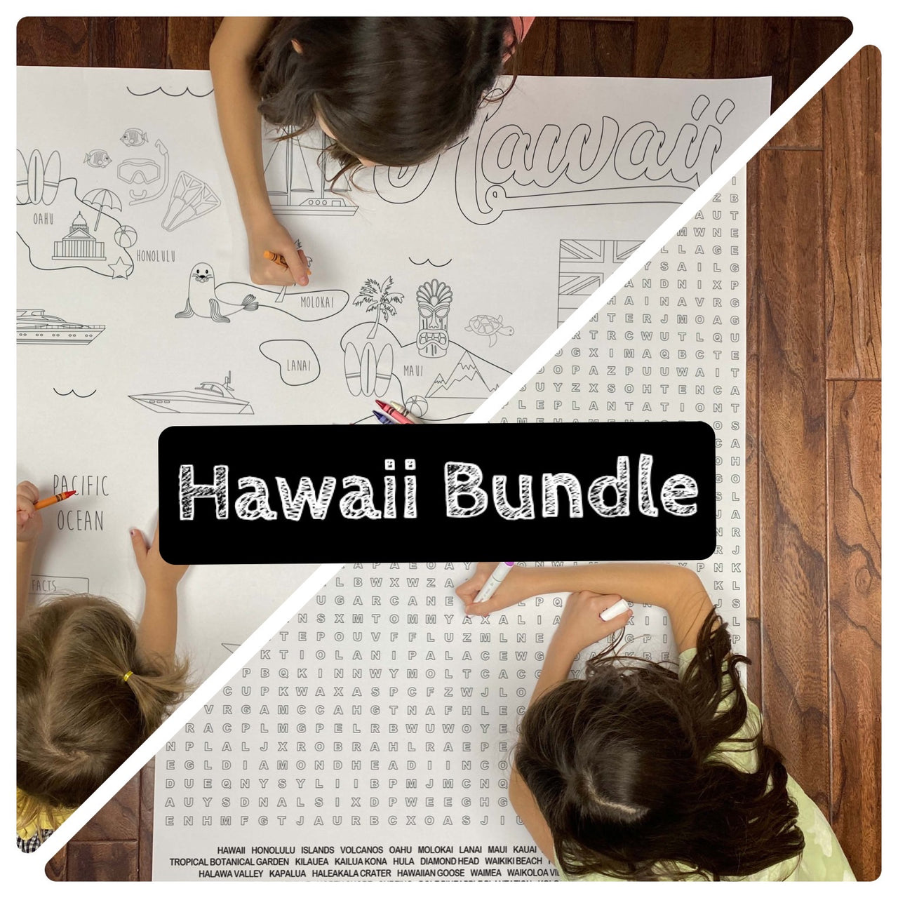 Hawaii State BUNDLE Coloring and Word Search