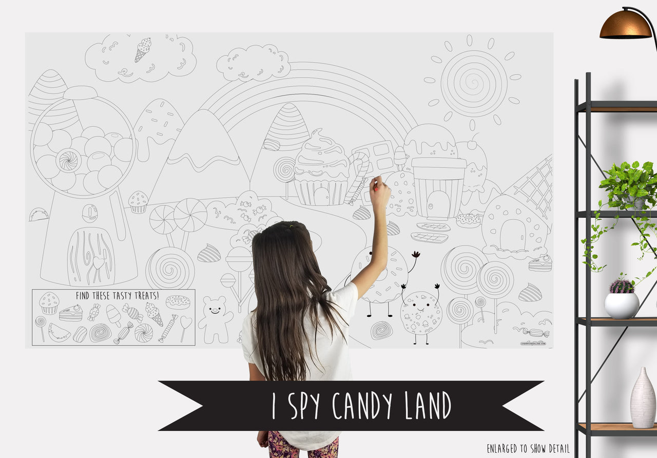 I Spy Candyland Table Top Coloring Banner