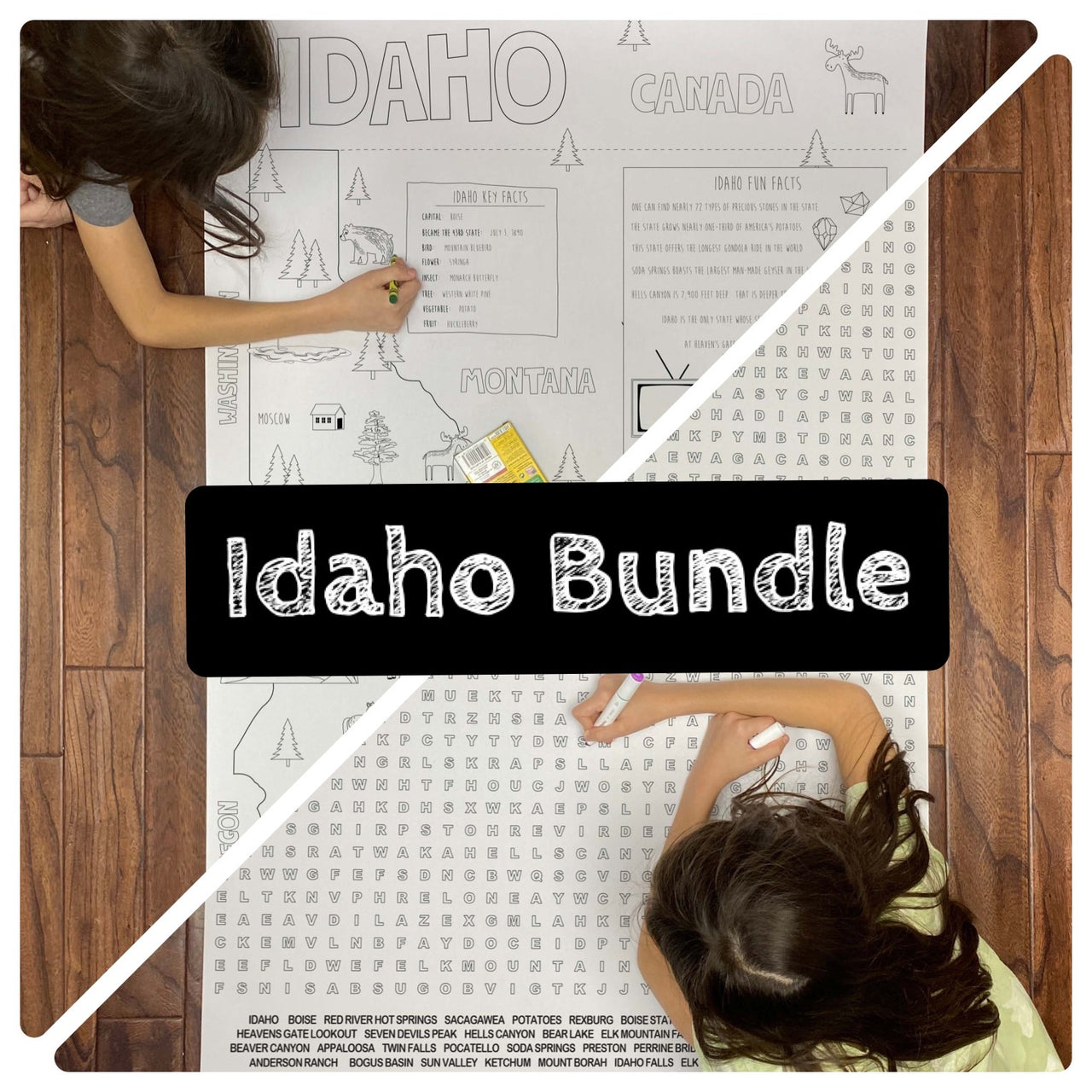 Idaho State BUNDLE Coloring and Word Search