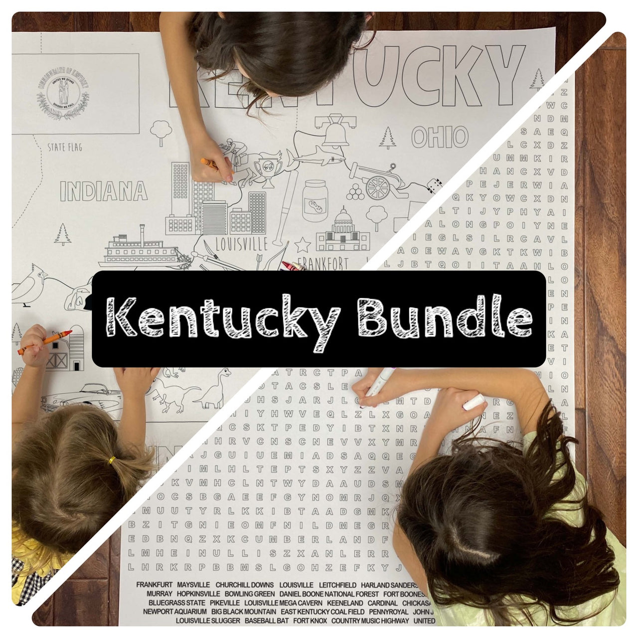 Kentucky State BUNDLE Coloring and Word Search