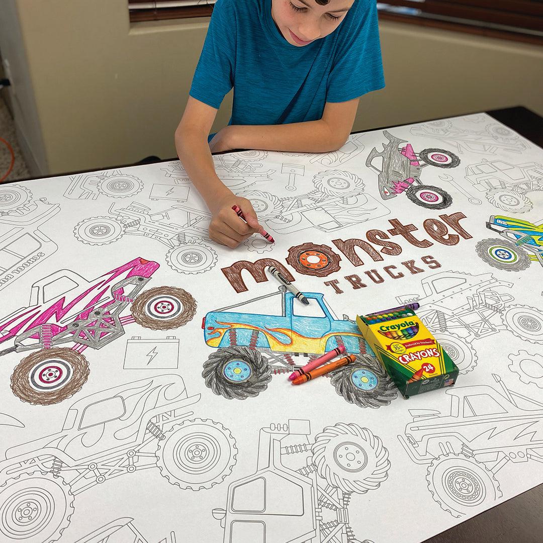 Monster Trucks Table Size Coloring Sheet