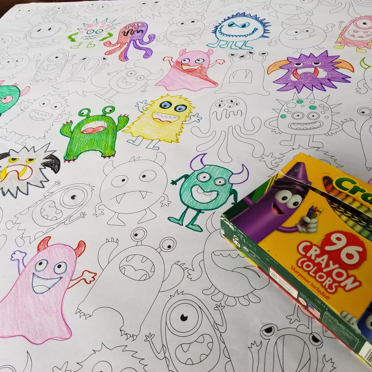 Monsters Table Size Coloring Sheet
