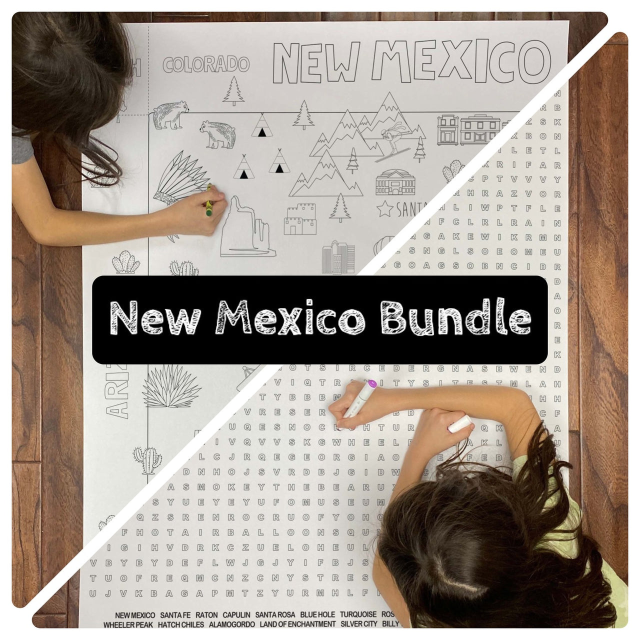 New Mexico State BUNDLE Coloring and Word Search