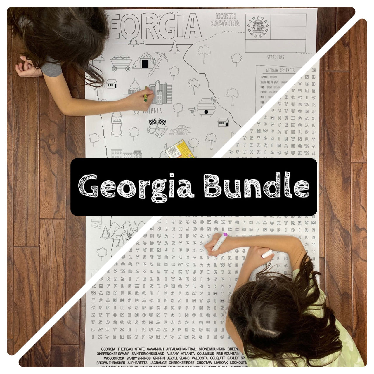 Georgia State BUNDLE Coloring and Word Search