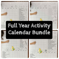 Thumbnail for Full Year Activity Calendar Bundle collage of the spring, summer, fall and winter activity calendars