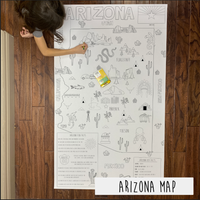 Thumbnail for Arizona State Map Table Size Coloring Sheet