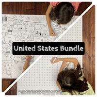 Thumbnail for United States Bundle: giant USA coloring map and United States giant word search