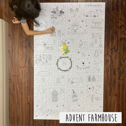 Advent Farmhouse giant coloring banner