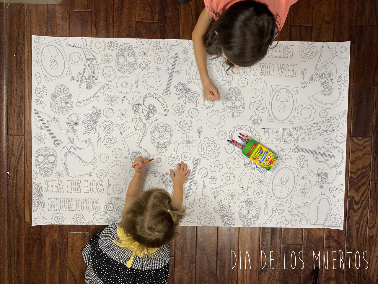 Dia De Los Muertos Table Size Coloring Sheet