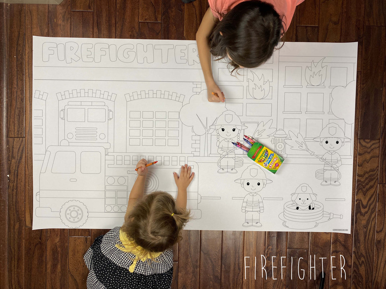 Firefighter Table Size Coloring Sheet